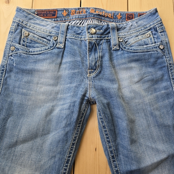 Rock Revival Elaina Boot Distressed Denim Jeans Size 29X31 - Picture 6 of 16